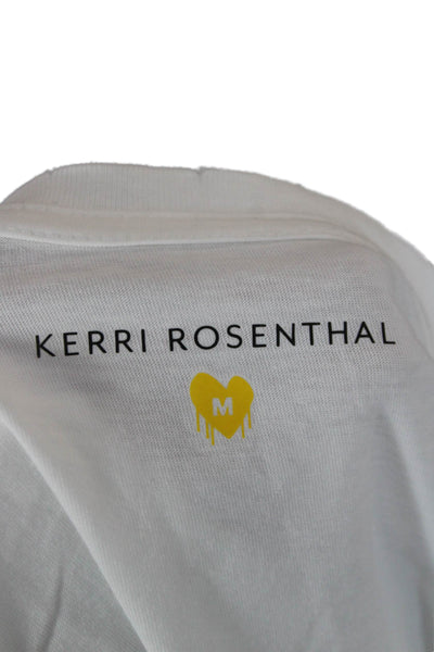 Kerri Rosenthal Women Basic Cotton Crew Neck Short Sleeve T-Shirt White Size M