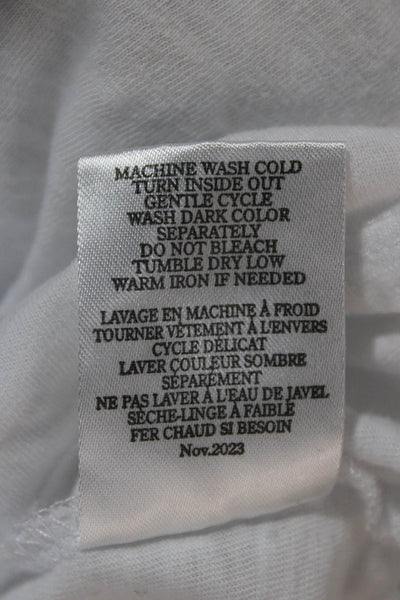 Z Supply Women Basic White Cotton Crew Neck Short Sleeve T-Shirt Size L