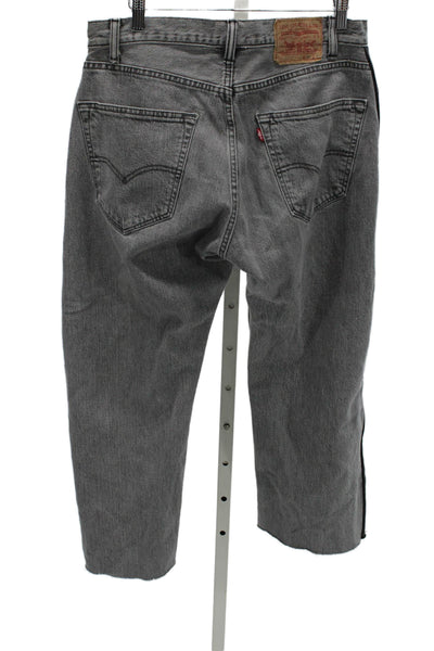 Levis Women Straight Jeans Gray 100% Cotton Button Closure Size 38