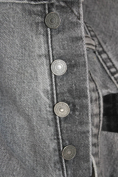 Levis Women Straight Jeans Gray 100% Cotton Button Closure Size 38