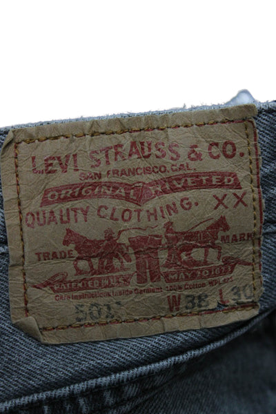 Levis Women Straight Jeans Gray 100% Cotton Button Closure Size 38