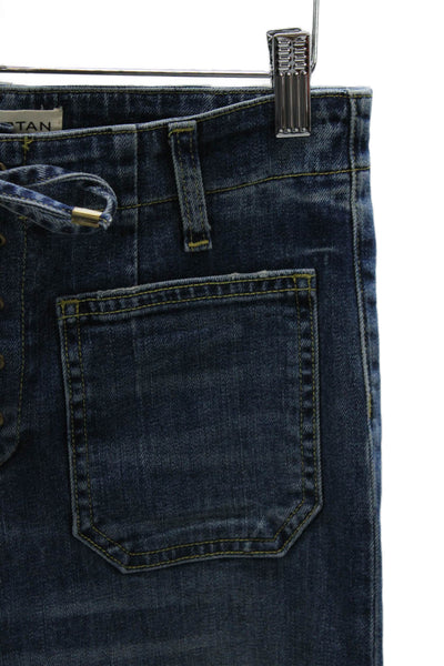 Nili Lotan Women Wide-Leg Blue Jeans Size 27