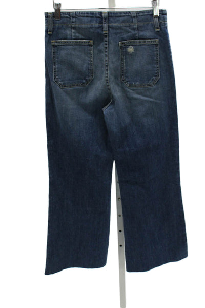 Nili Lotan Women Wide-Leg Blue Jeans Size 27