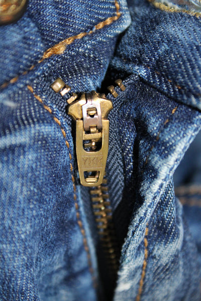 R13 Unisex Boyfriend Jeans Blue High Rise Cotton Blend Size 29