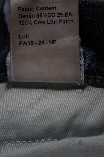 R13 Unisex Boyfriend Jeans Blue High Rise Cotton Blend Size 29