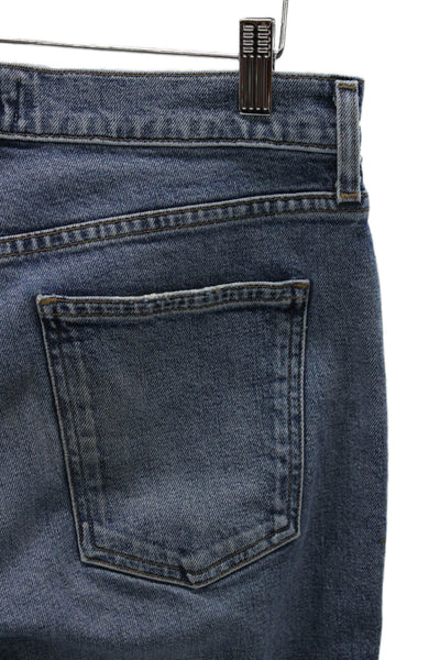 Agolde Womens Straight Jeans Blue High Rise Cotton Button Inseam 28 Size 27