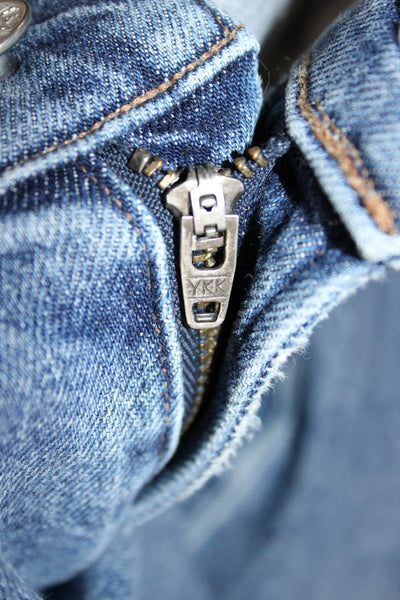 Agolde Womens Straight Jeans Blue High Rise Cotton Button Inseam 28 Size 27