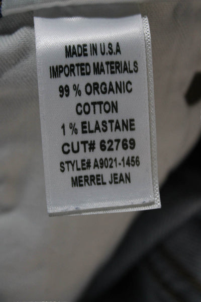Agolde Womens Straight Jeans Blue High Rise Cotton Button Inseam 28 Size 27