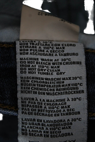 R13 Womens Blue Skinny Jeans Mid Rise Cotton Blend Button Fly Size 26