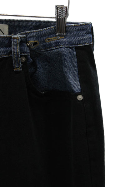 Edition Womens Straight Black High Rise Cotton Jeans Button Inseam 30 Size XS