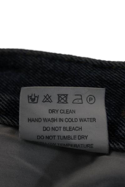 Edition Womens Straight Black High Rise Cotton Jeans Button Inseam 30 Size XS