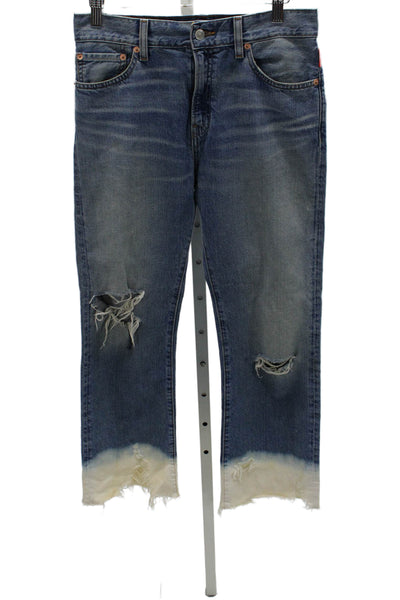 Denimist Womens Straight Blue Jeans 100% Cotton Mid Rise Zip Size 27