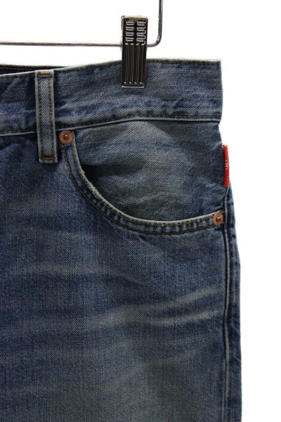Denimist Womens Straight Blue Jeans 100% Cotton Mid Rise Zip Size 27