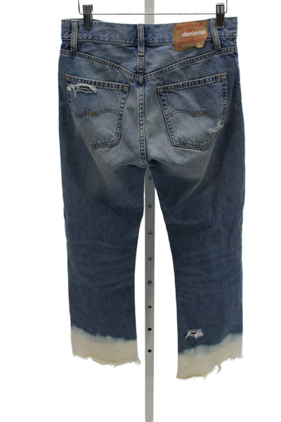 Denimist Womens Straight Blue Jeans 100% Cotton Mid Rise Zip Size 27