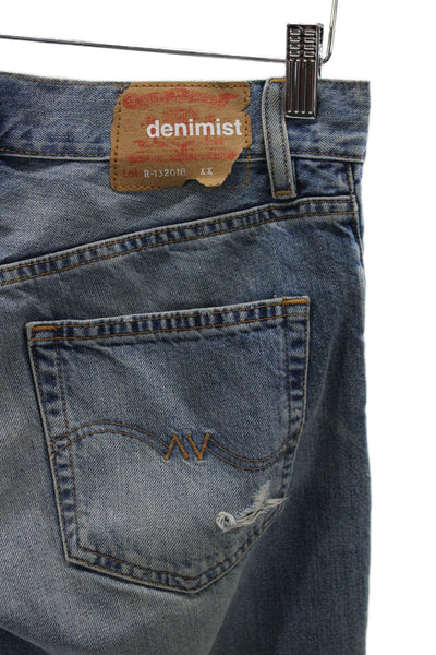 Denimist Womens Straight Blue Jeans 100% Cotton Mid Rise Zip Size 27