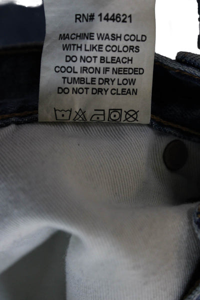 Denimist Womens Straight Blue Jeans 100% Cotton Mid Rise Zip Size 27