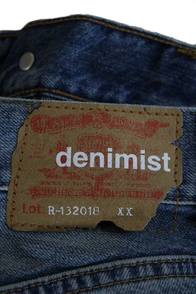 Denimist Womens Straight Blue Jeans 100% Cotton Mid Rise Zip Size 27
