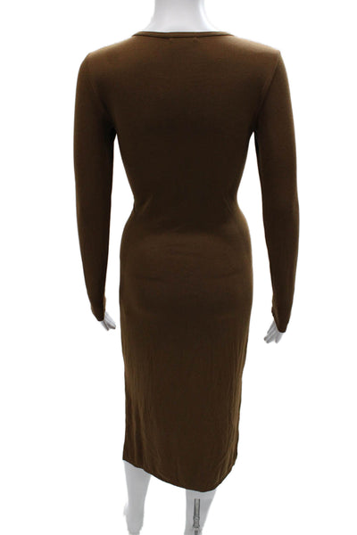 Ingrid & Isabel Women Maternity Bodycon Midi Dress Brown Size XS