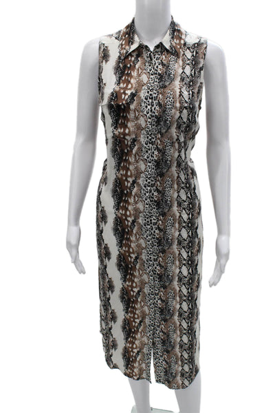 Equipment Femme Women Shirt Dress Multicolor Silk Animal Print Size XS
