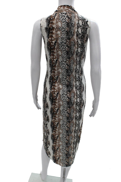 Equipment Femme Women Shirt Dress Multicolor Silk Animal Print Size XS