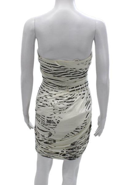 Elizabeth and James Womens Sheath Dress White Strapless Zip Rayon Size 0