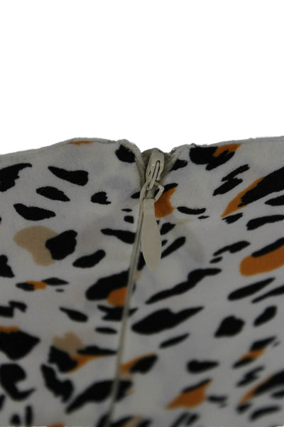 Wayf Womens Maxi Dress White Animal Print Sweetheart Sleeveless Zip Size XS