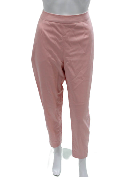 Altuzarra Women Ankle Pants Pink Virgin Wool Zip Size 42