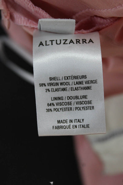 Altuzarra Women Ankle Pants Pink Virgin Wool Zip Size 42