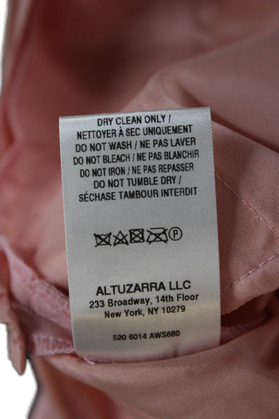 Altuzarra Women Ankle Pants Pink Virgin Wool Zip Size 42