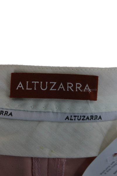 Altuzarra Women Ankle Pants Pink Virgin Wool Zip Size 42