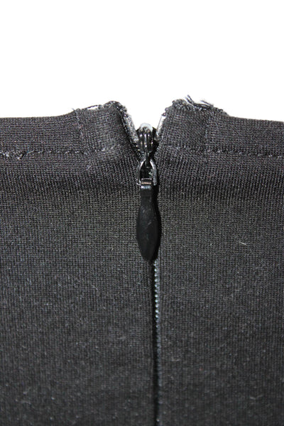 Superdown Womens Cropped Tank Black Rayon Square Neck Sleeveless Zip Size S