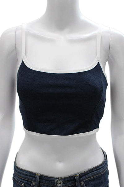Beyond Yoga Women Cropped Tank Blue Scoop Neck Polyester Size S