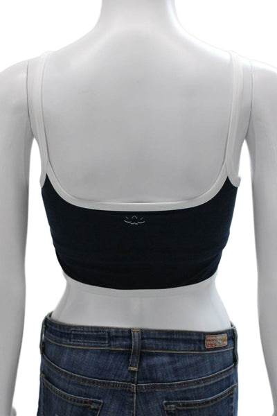 Beyond Yoga Women Cropped Tank Blue Scoop Neck Polyester Size S