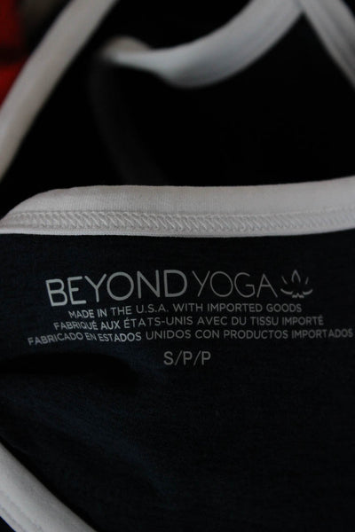 Beyond Yoga Women Cropped Tank Blue Scoop Neck Polyester Size S
