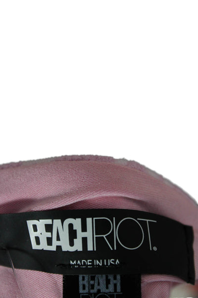 Beach Riot Women Bikini Top Pink Geometric Polyester Swimwear Size S