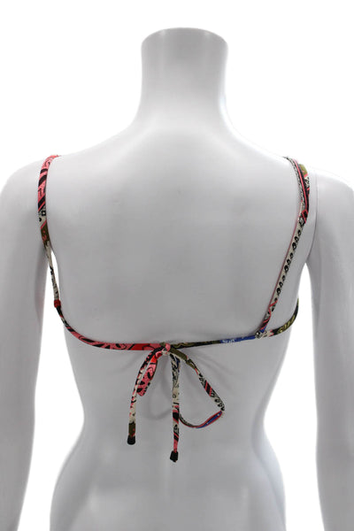 Agua Bendita Women Floral Multicolor Polyester Bikini Top Size S