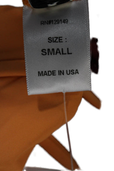 Dippin Daisys Women Orange Nylon Solid Bikini Top Size S
