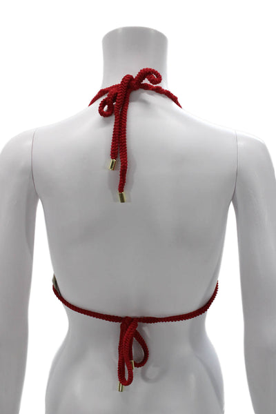 Monday Swimwear Women Red Recycled Nylon Bikini Top Size PP