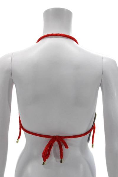 Monday Swimwear Womens Red Recycled Nylon Bikini Top Size S