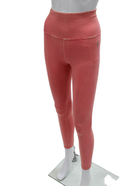 FP Movement Women Ankle Leggings Pink Nylon Solid Pull On Size XS