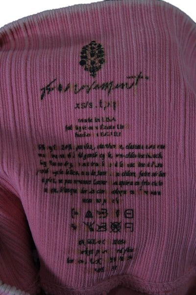 FP Movement Women Ankle Leggings Pink Nylon Solid Pull On Size XS