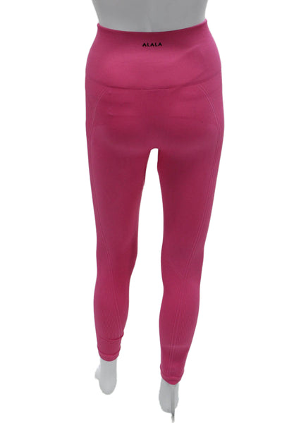 ALALA Womens Compression Leggings Pink Nylon Size M