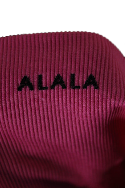 ALALA Womens Compression Leggings Pink Nylon Size M
