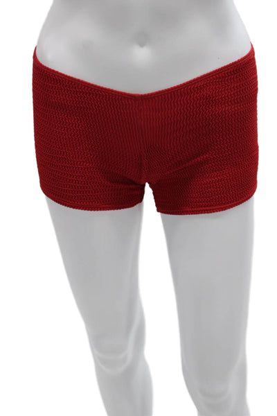 Monday Swimwear Womens Red Recycled Nylon Boy Shorts Size PP