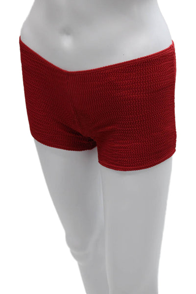 Monday Swimwear Womens Red Recycled Nylon Boy Shorts Size PP