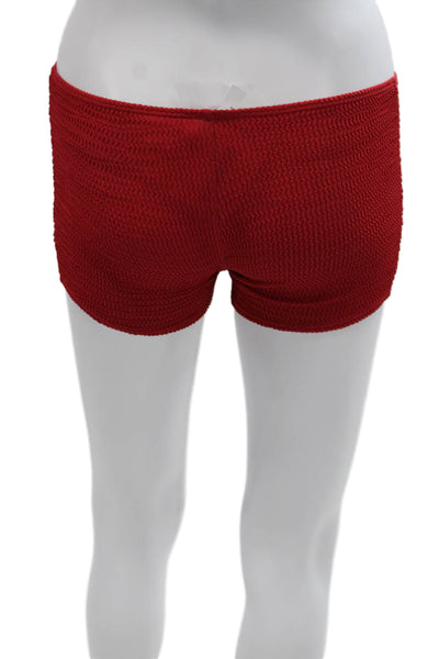 Monday Swimwear Womens Red Recycled Nylon Boy Shorts Size PP