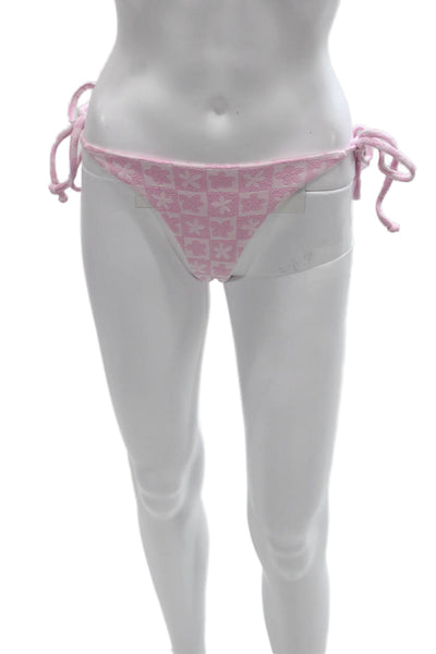 Beach Riot Women Bikini Bottom Pink Geometric Polyester Size S