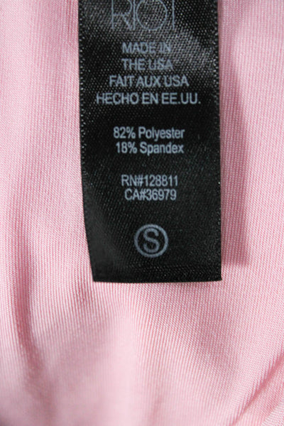 Beach Riot Women Bikini Bottom Pink Geometric Polyester Size S