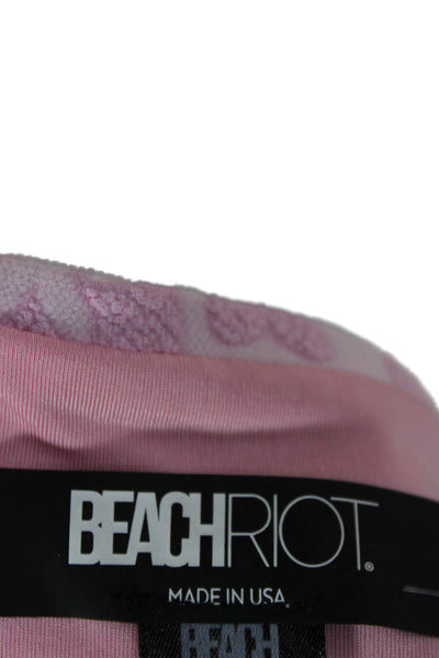 Beach Riot Women Bikini Bottom Pink Geometric Polyester Size S