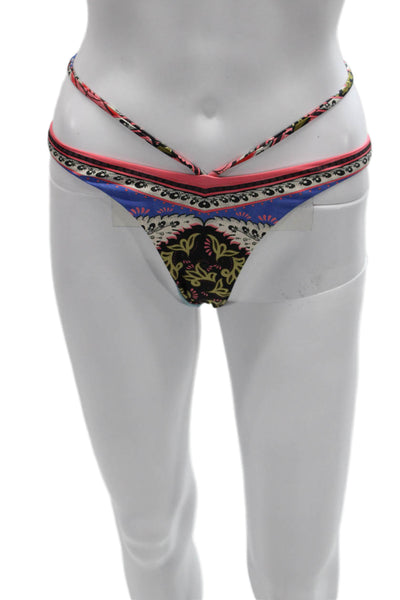 Agua Bendita Womens Floral Multicolor Polyester Bikini Top Size S